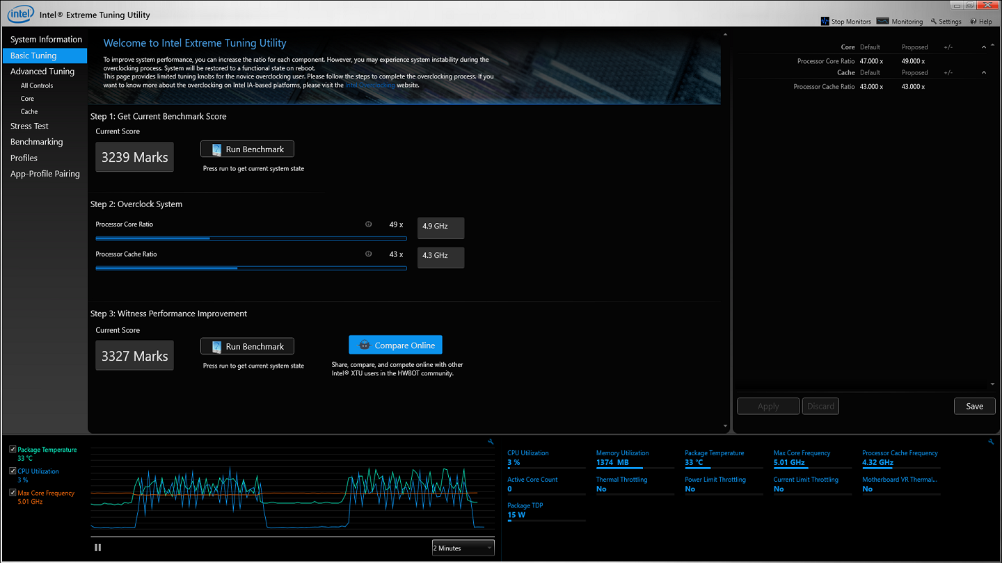 overclocking with intel extreme tuning utility